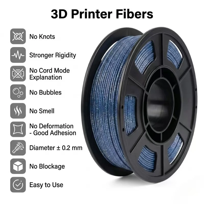 3D 프린터 필라멘트 갤럭시 글리터 PLA 필라멘트 1.75mm 3D 프린팅 필라멘트, 블랙 글리터 골드, 250g, 스풀