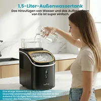 Chauffe-glaçons électrique LOEFME avec réservoir d'eau extérieur de 1,5 litre, 13 glaçons solides et cycle de nettoyage pour cuisine et bureau 3