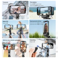 AXNEN Q18 Gimbal for Mobile Phone Stabilizer, 360 Auto Rotation Desktop Follow Selfie Tripod with Fill Light for Android iPhone 3