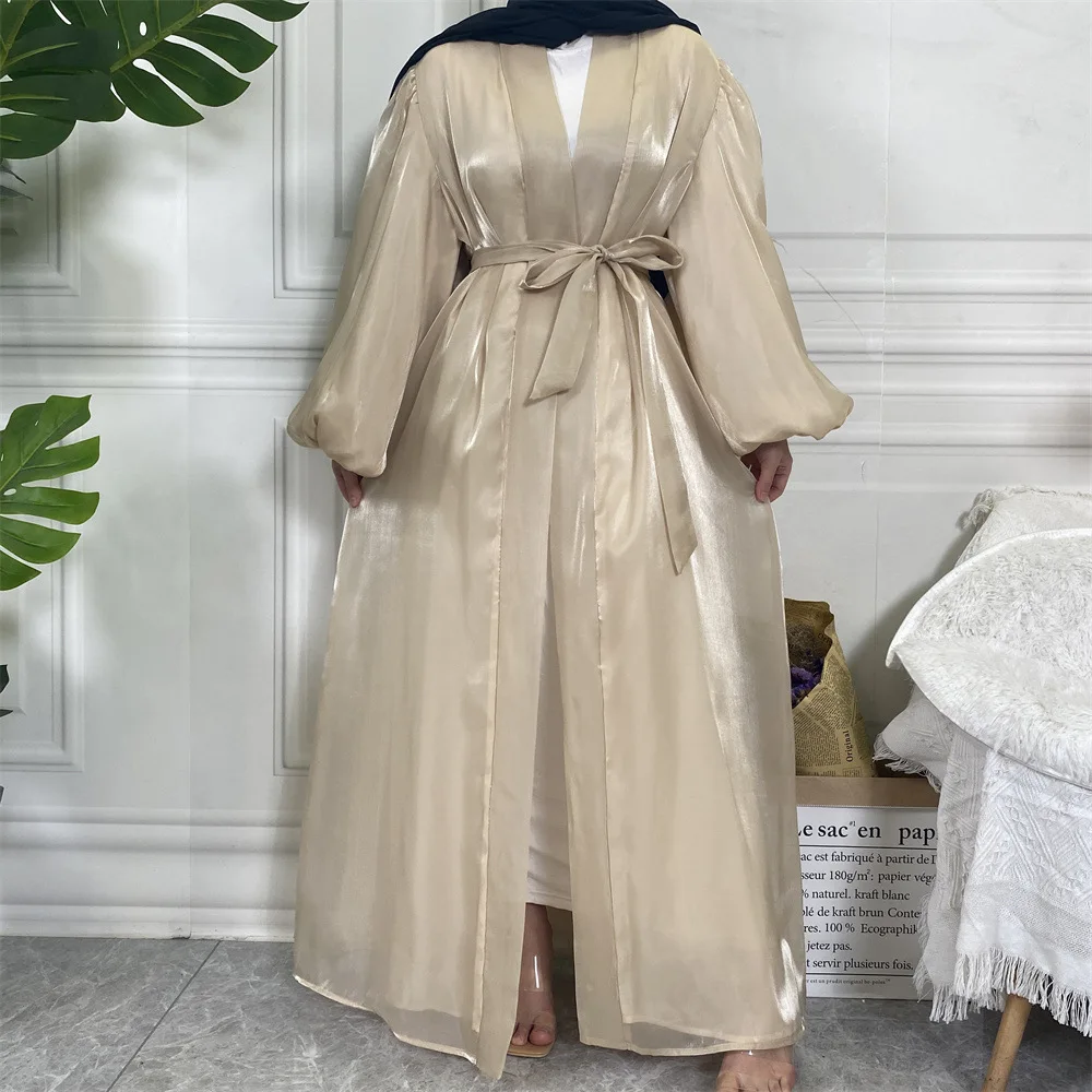 

Fashion Muslim Dubai Robe Turkish Casual Cardigan Islamic Long Dress Dubai Belt Abaya Caftan Marocain Evening Dresses Eid Mubara