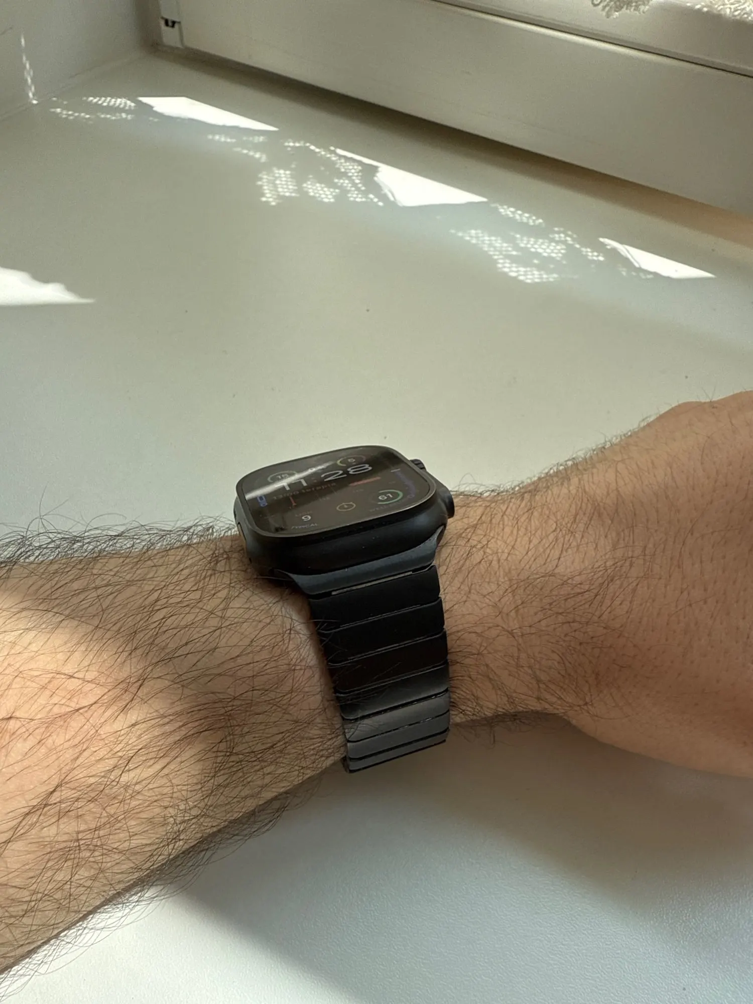 Pulseira de cor de titânio para apple watch ultra 2 49mm 10 46mm 9 8 7 5 4 se 6 loop para iwatch 45mm 41 42 44mm pulseira de aço inoxidável photo review