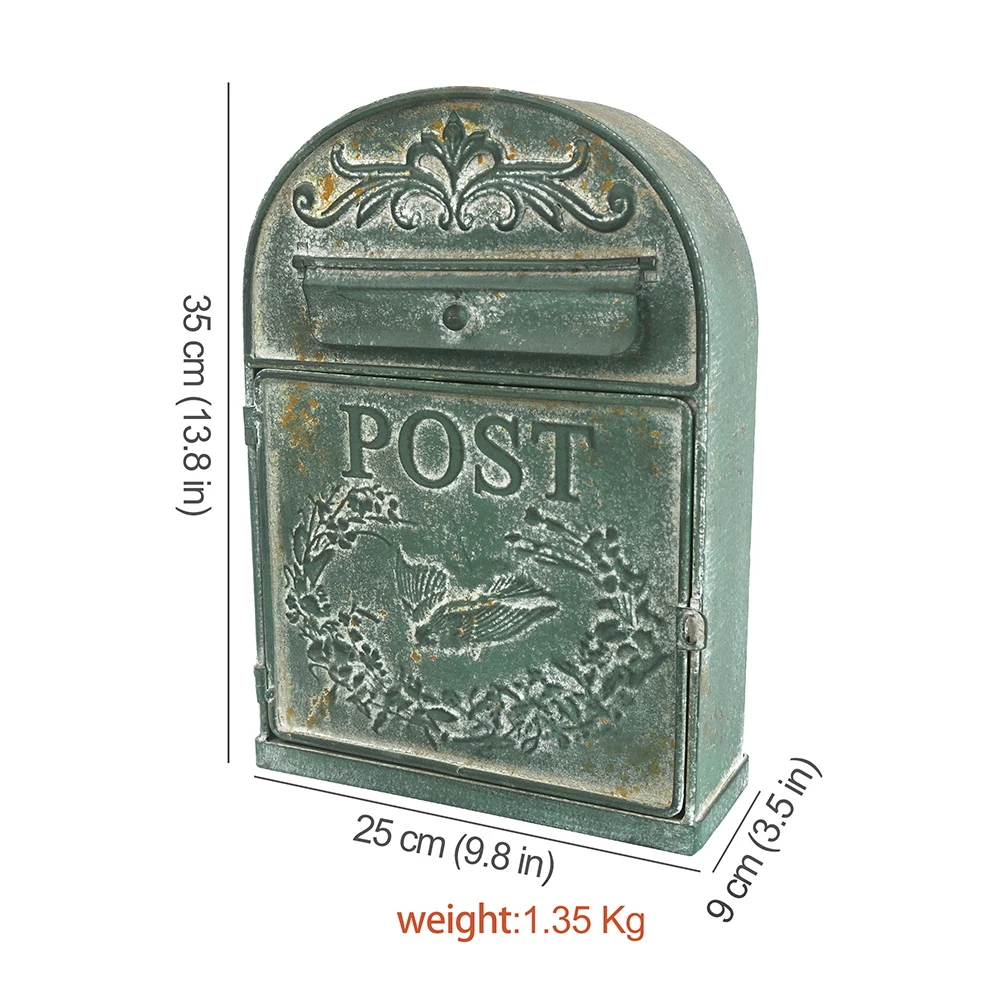 Farmhouse Post Decoration Crafts Mailbox Post Vintage Outside Mailboxes Wall Mounted Box Mailboxes Letter Box Metal, wall mounted mailbox, post mount mailbox, miniature mailbox