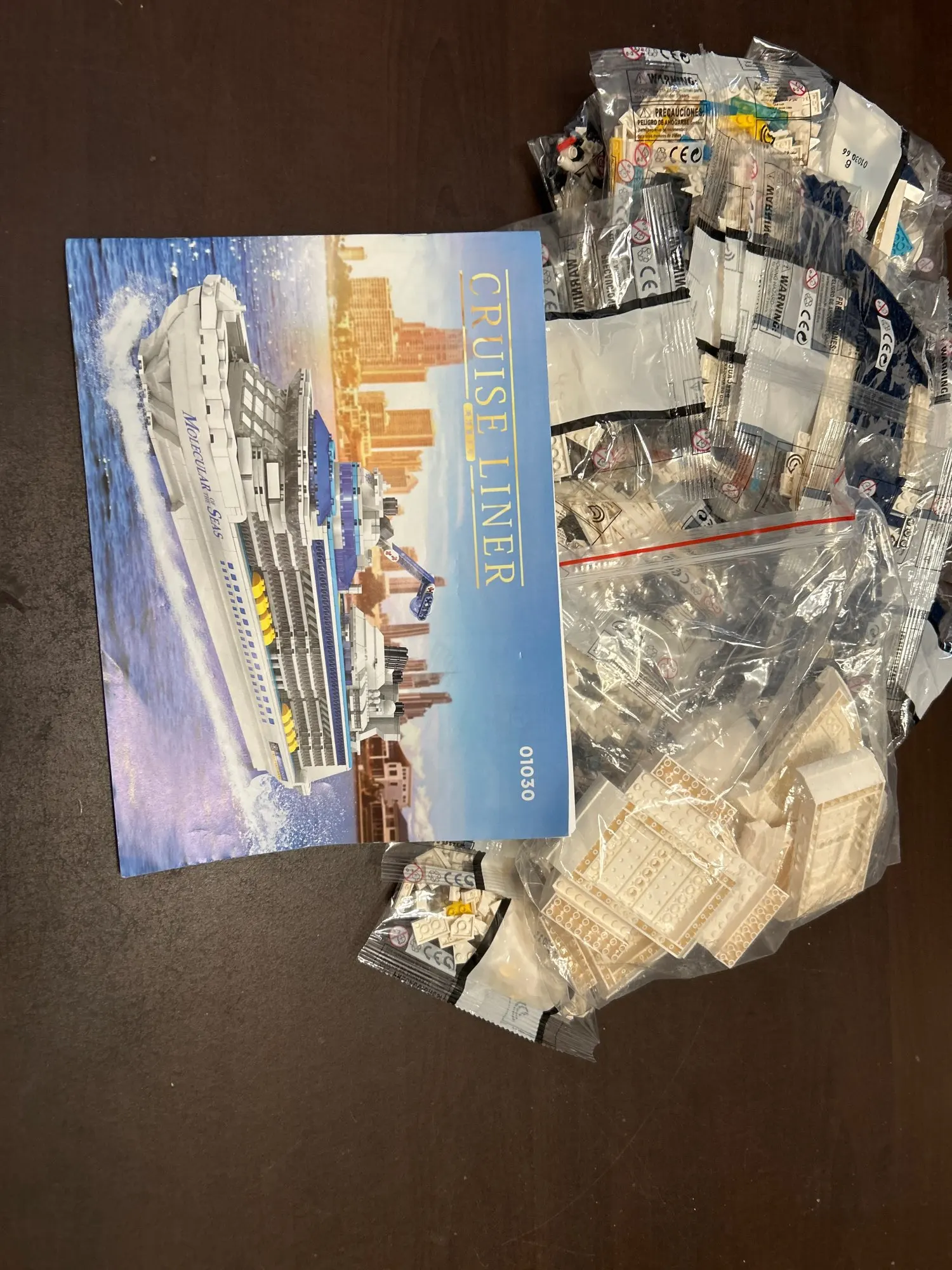 City 2428Pcs Cruise Liner Ship Sailing Boat Mini Model Building Blocks Creative Big Ocean Vessels