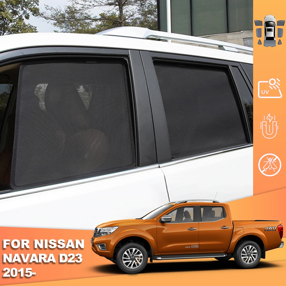 

For Nissan Navara D23 Frontier NP300 2015-2023 Car Sunshade Visor Rear Side Baby Window Sun Shade Front Windshield Frame Curtain