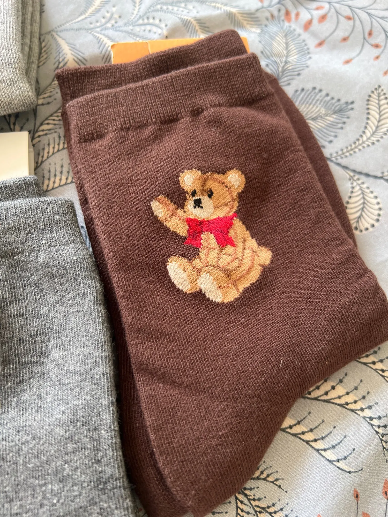 Cute Cartoon Teddy Bear Socks for Women photo review