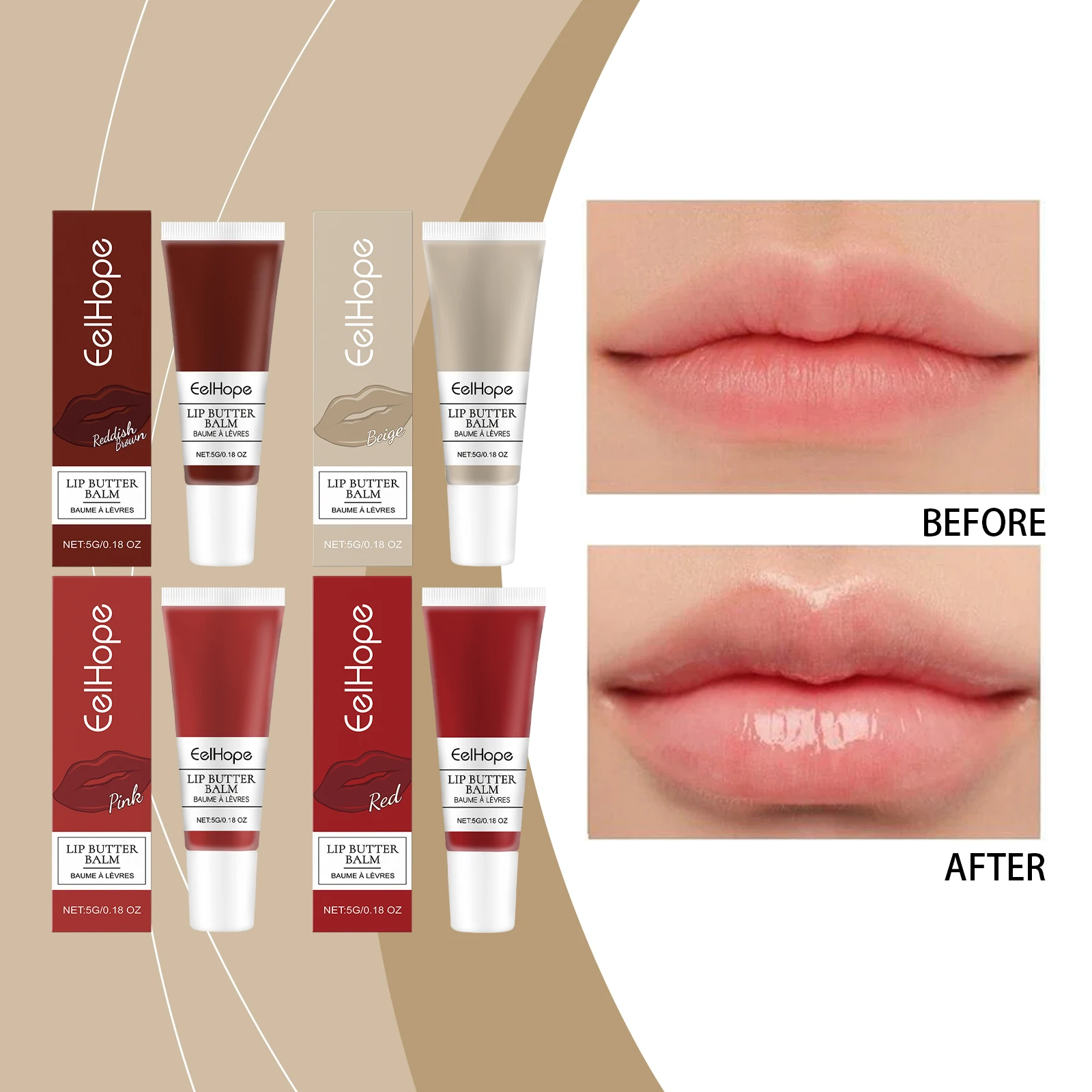 Eelhope Women's Moisturizing Colored lipstick Moisturizing and Coloring Not Easy to Touch Cup Durable Portable Lipstick 5g 2
