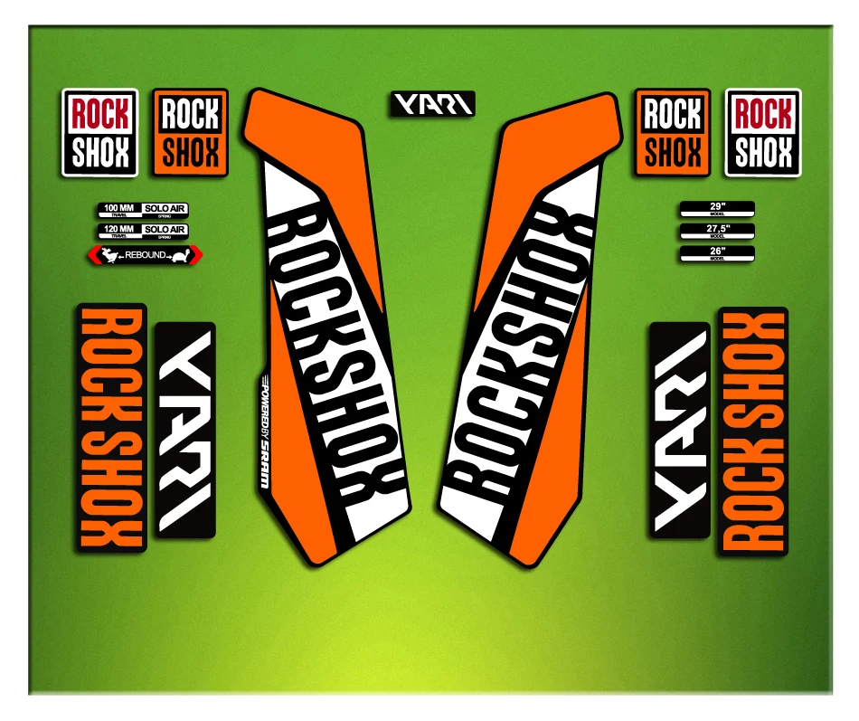 Adesivi Compatibili Con Rock Shox Yari 2016 Elx30 Ciclismo Vinile Mountain Bike Mtb