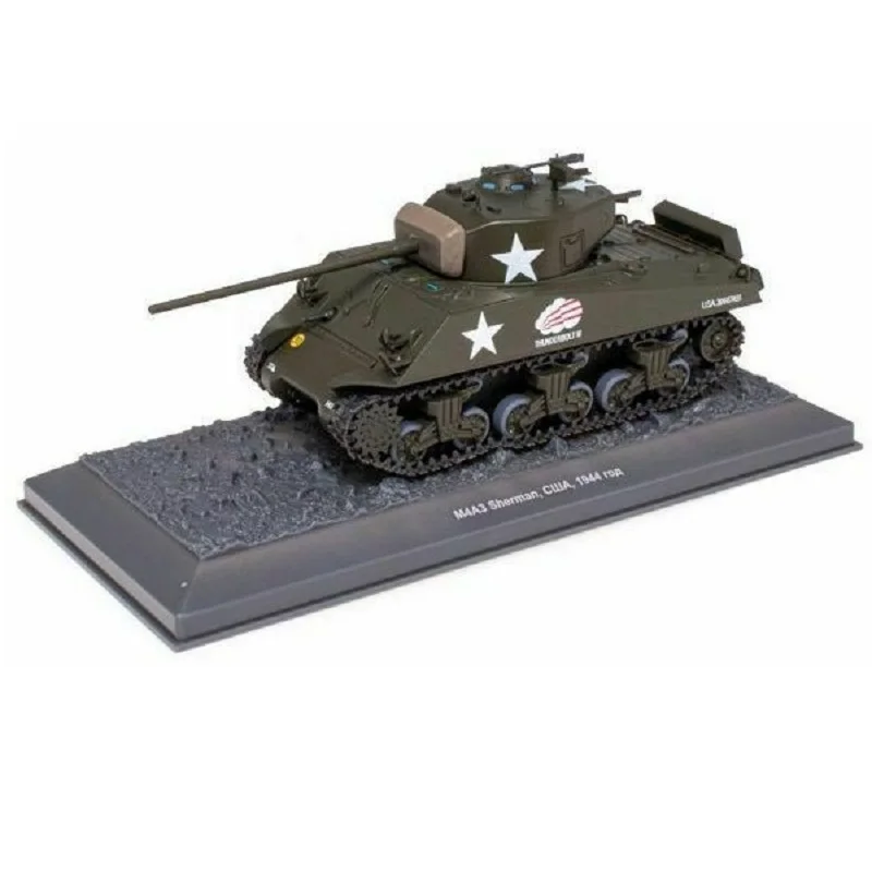 Deagostini, American Tank M4A3 Cresta 1944, Scala 1:43, Miniatura Pressofusa, Collezione Di Veicoli Corazzati Russi Mini-20-20-50 Senza Fasciolo, Base