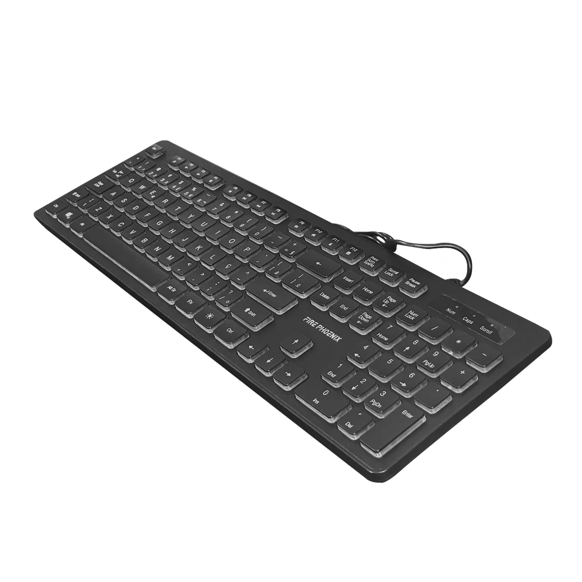 Clavier semi-mécanique avec fil USB ordinateur de bureau Abnt2 noir lumineux W560