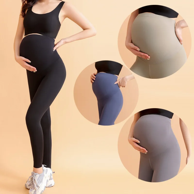 Pregnant Woman Adjustable Yoga Outwear Leggings Maternity Sport Pants Leggings Pregnancy Women Belly Pants High Waist Leggings