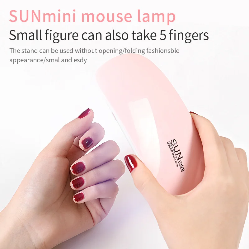 6W Mini Nail Lamp UV LED Gel Polish Cured Pink White Nail Dryer Machine Portable USB Cable Home Nails Dry Tool for Gel Varnish
