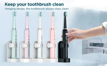 Sonic Electric Toothbrush for Adults - Rechargeable Electronic Toothbrushes with 5 Modes and 8 Brush Heads, Electronic 2