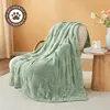 50x60 Inch Faux Fur Throw Blanket - Solid Sage Green Checkered Design, Microfiber Yarn, Cozy and Warm, Perfect for Couch, Sofa, 2