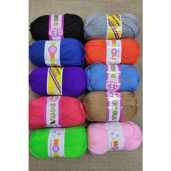 

Kartopu 10 Pieces Hand Knitting Yarn Knitting Women Snowball Bonbon Booties Yarn Set