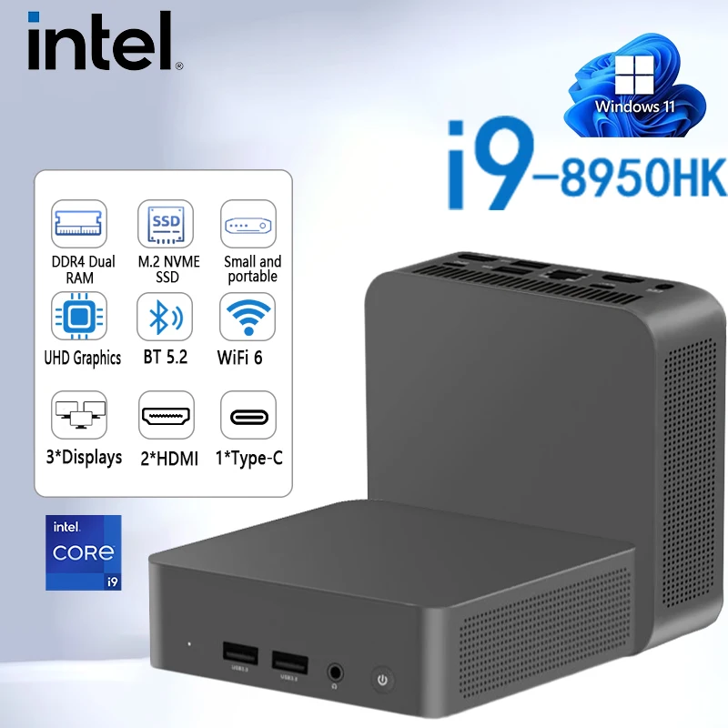 NEW Intel Core i9 8950HK Celeron N5095A Windows 11 Pro UHD