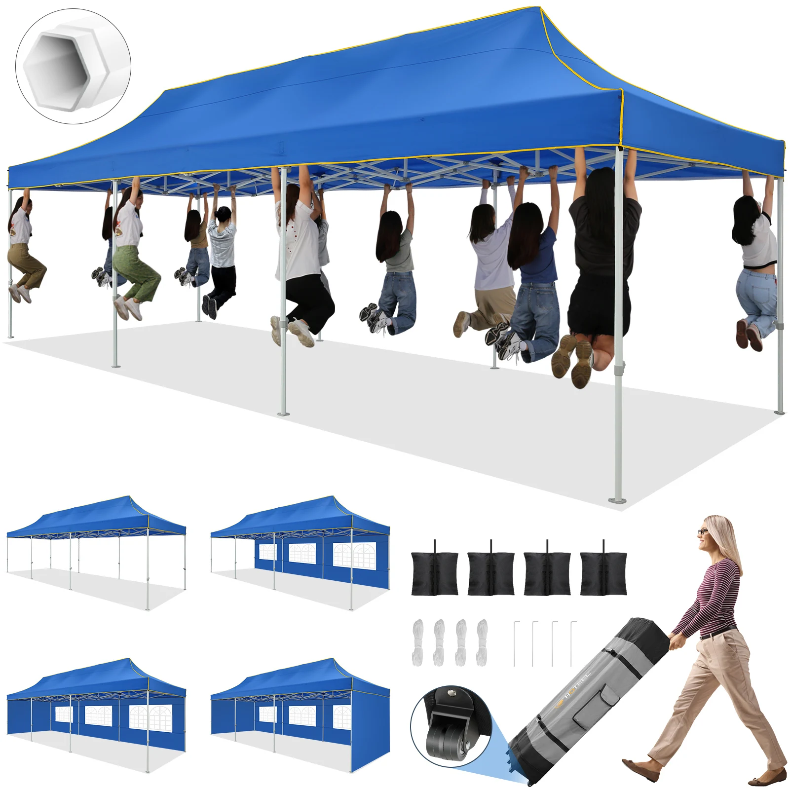 Pop Up Canopy Tent Gazebo Party Heavy Duty Marquee Awning Without Sidewall Outdoor Commercial Event Instant Tent Gazebo 10x30ft