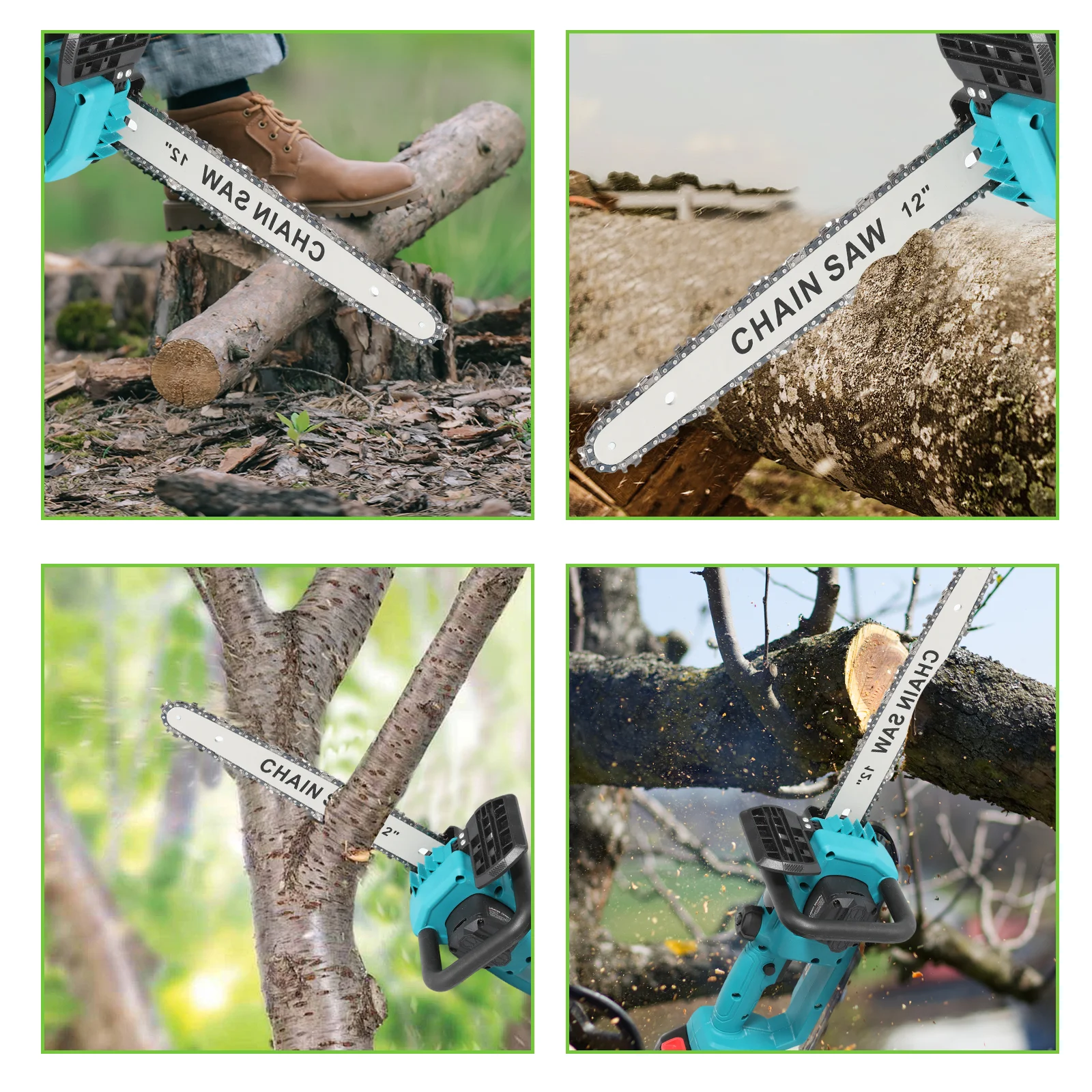 12-Zoll bürstenlose elektrische Kettensäge 2200 W tragbare Kettensäge wiederaufladbare kabellose Gartenschere für Makita 18 V Akku – Detail 7