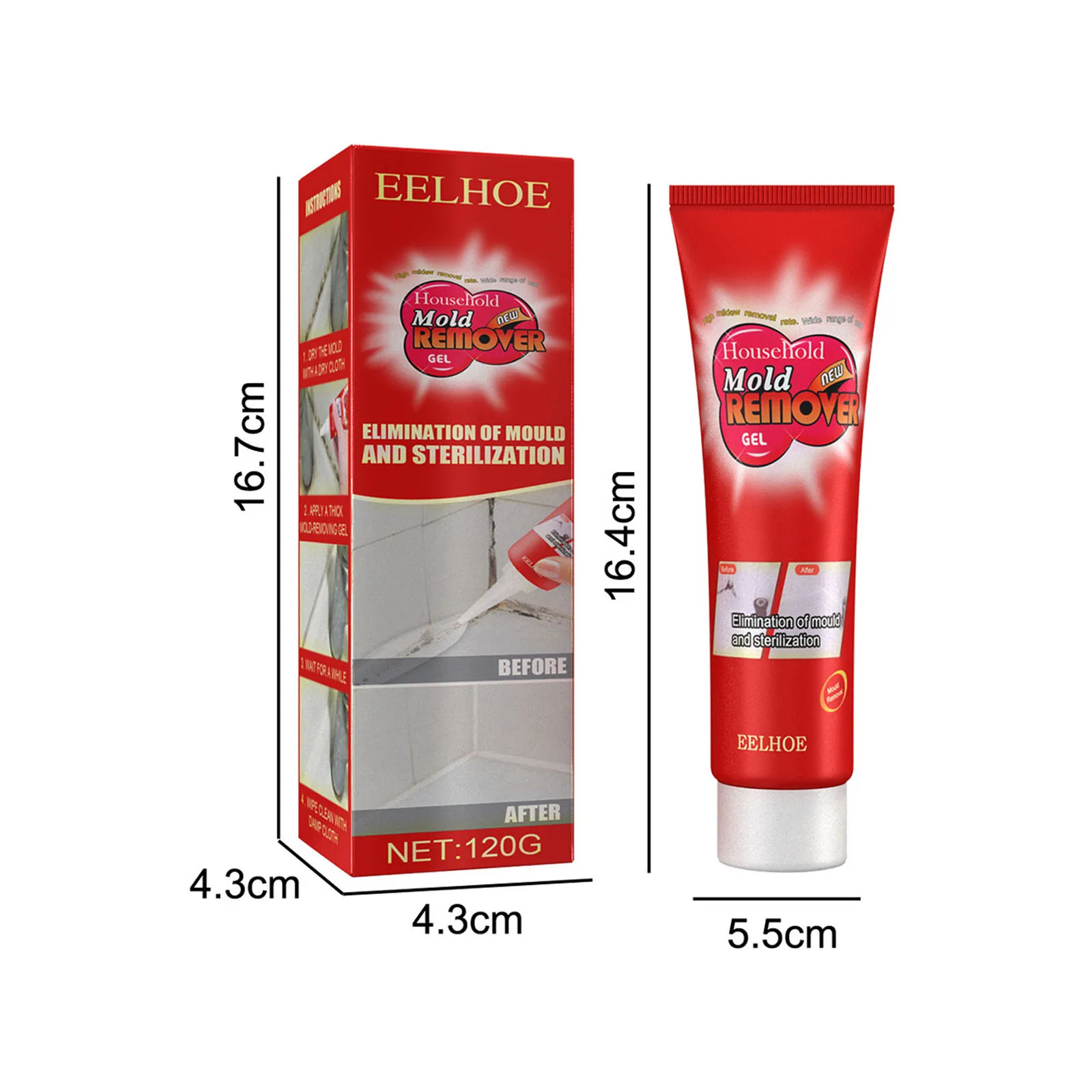 Mold Remover Gel for Bathroom Ceramic Tile Cleaning