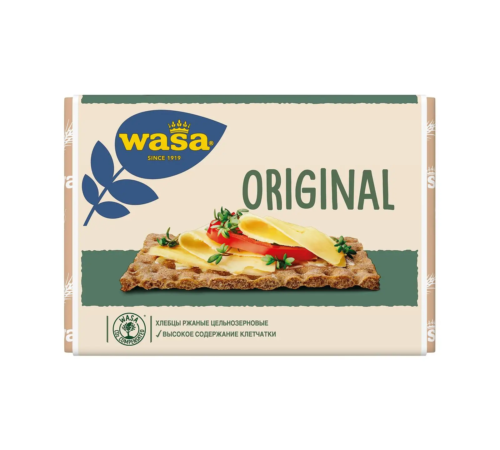 Упаковка 12 штук Хлебцы ржаные WASA