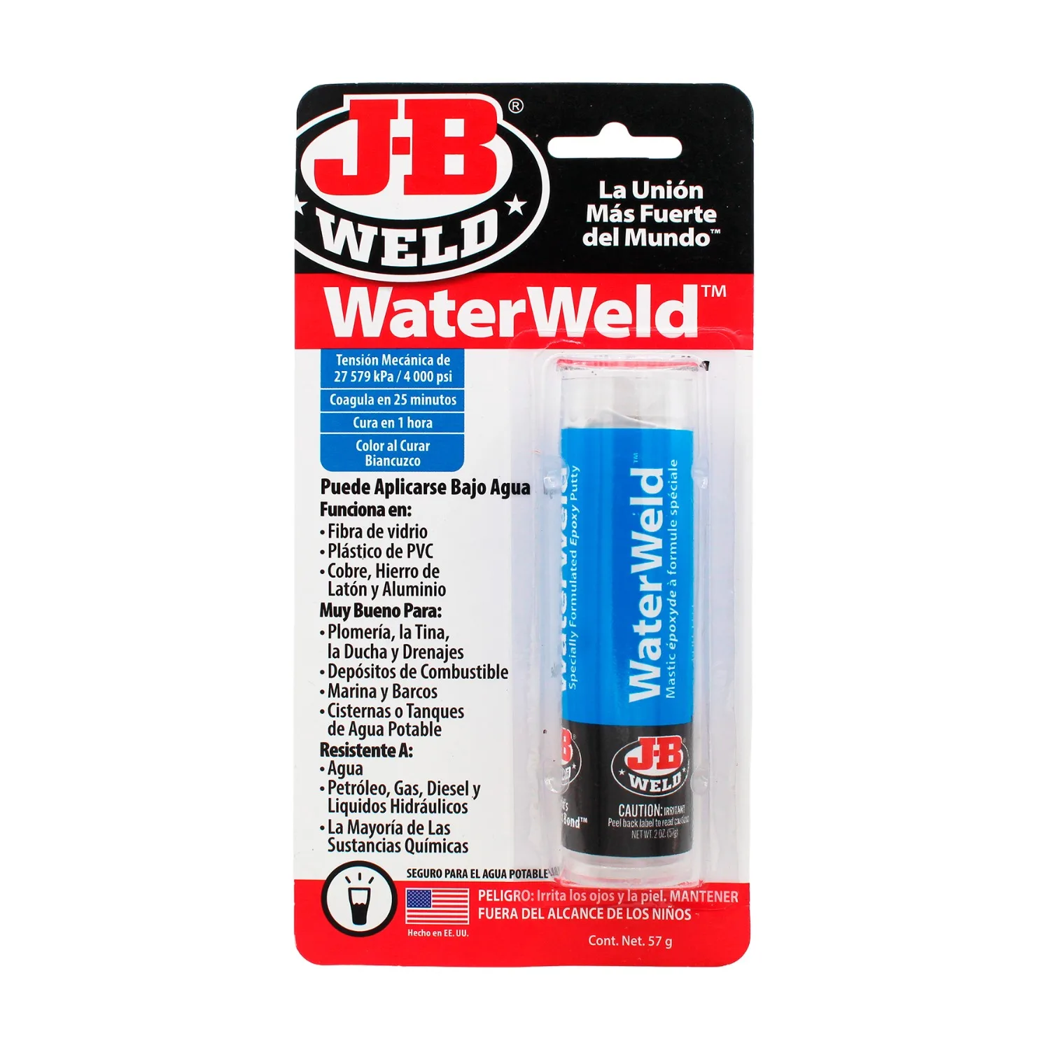 J-B Weld, Masilla a Prueba de Agua, 8277SPA, 57gr.