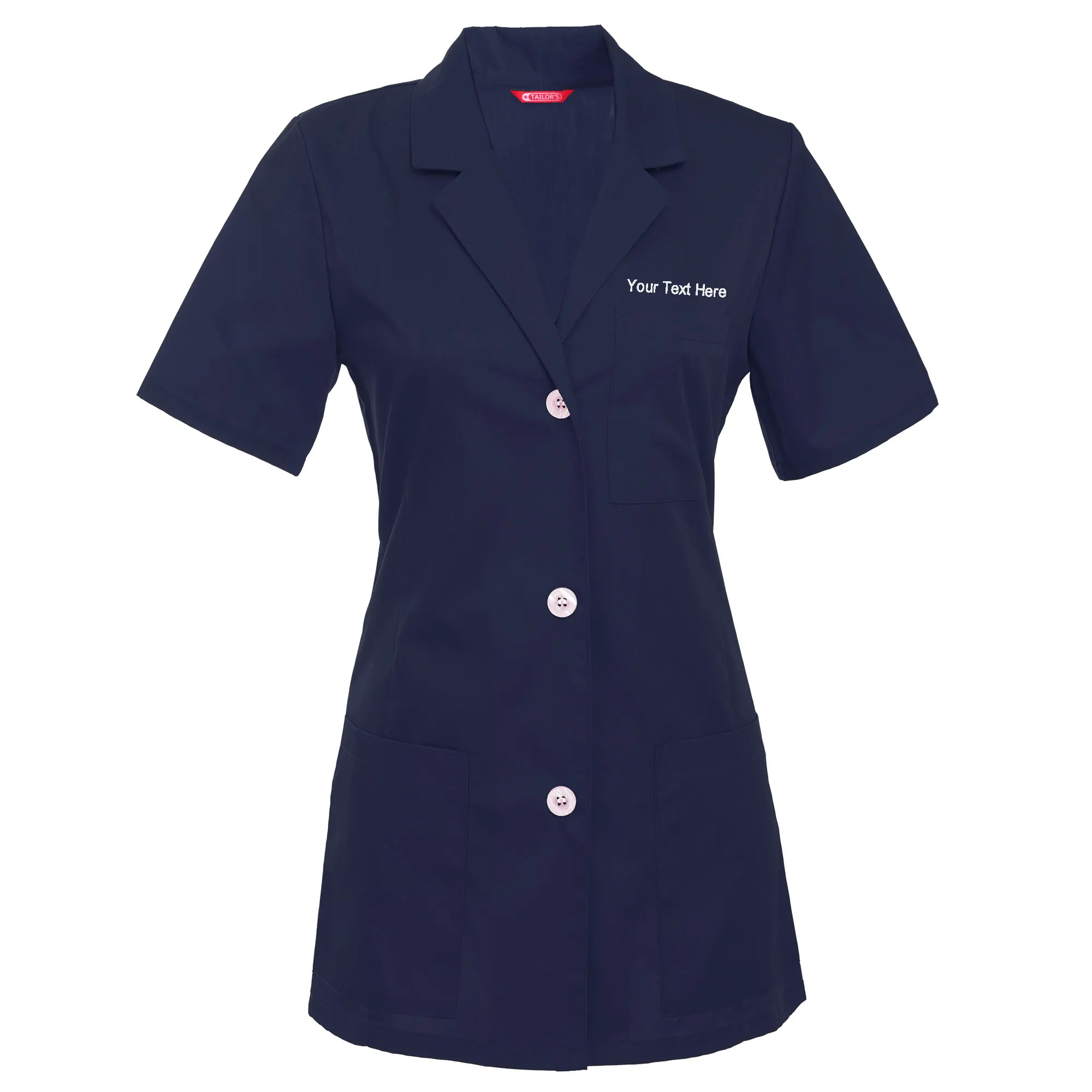 Women's Personalized 29 Inch Consultation Short Sleeve medical lab coat
