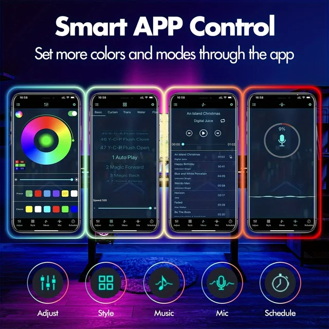 USB LED Strip Lights RGB 5050 1-40m Color Changing Bluetooth App Control Led lamp Diode Tape Ribbon For Room Decor TV BackLight 2