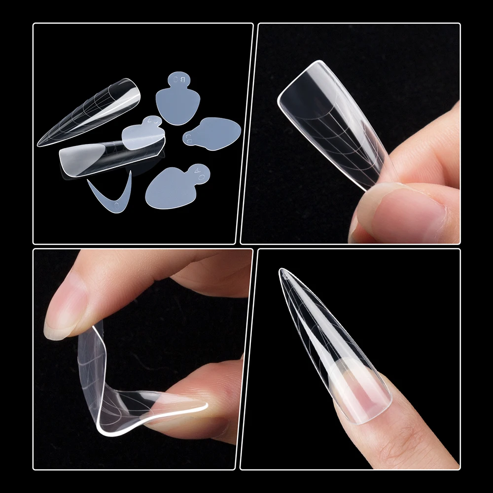 60/96/108pcs French Line Sticker Nail Dual Forms For Poly Nails Gel Quick Extension Building Mold Top Form For Nail
