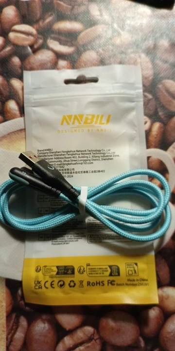 NNBILI 120W Fast Charging USB to C Cable, Nylon Braided, 90 ° Bend Design, Suitable for of Huawei，no xiaomi、iPhone、Samsung ﻿ photo review