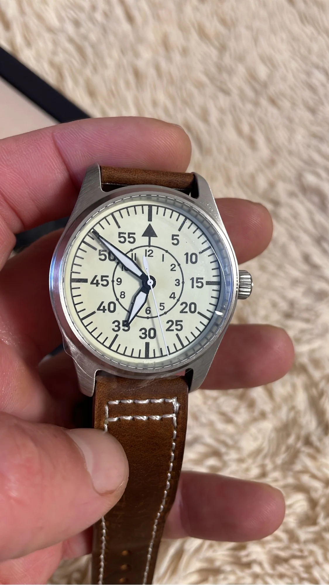 Tandorio T120 Vintage Pilot Aviator  NH35 Pt5000 movt 39mm 20bar photo review