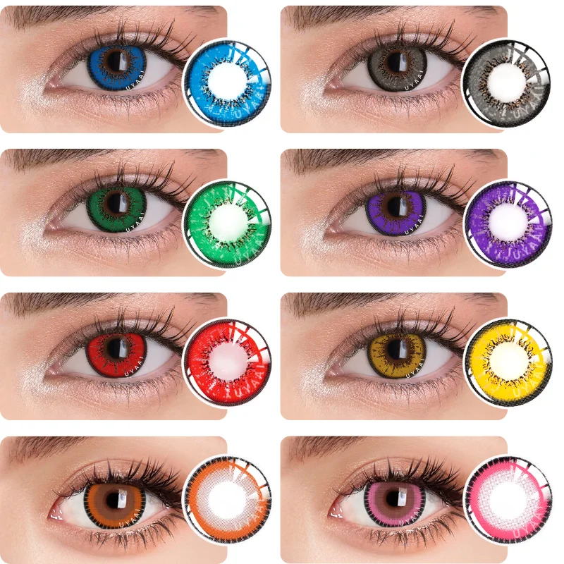 

UYAAI 1 Pair Colored Contact Lenses Brown Lens Red Green Lenses Makeup Cosplay Contacts Lenses Eyes Free Shipping