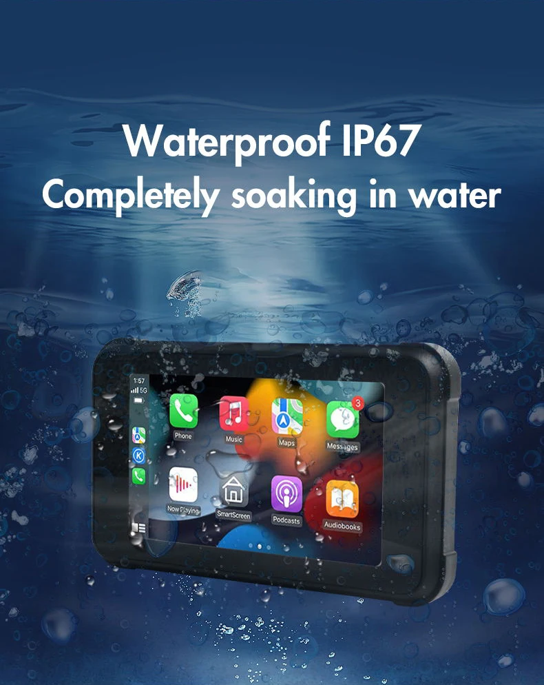 Фото 5-дюймовая водонепроницаемая IP67 GPS-навигация для мотоцикла с сенсорным экраном для велосипеда Carplay Android Автомобильная камера с функцией стабилизации ночного видения №2