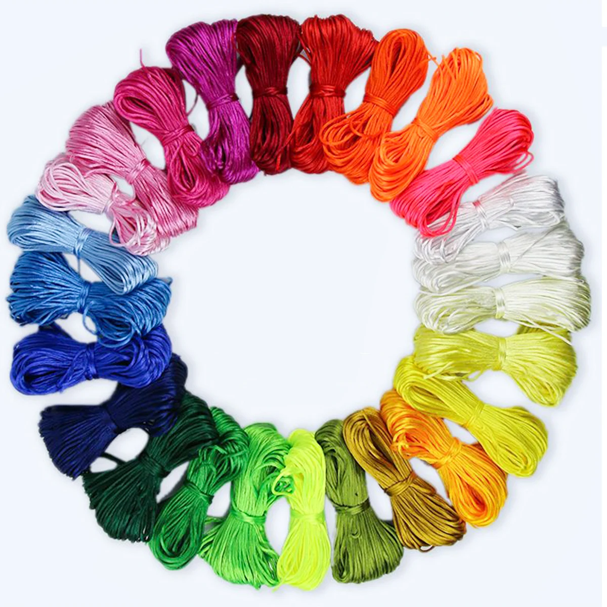 Chinese Knot Thread Rope Nylon Cord Braided Macrame Rattail Satin String 20M/Roll 1.5-2-2.5mm For Jewelry Bracelet Beading Line nylon cord macrame cord nylon rope satin cord