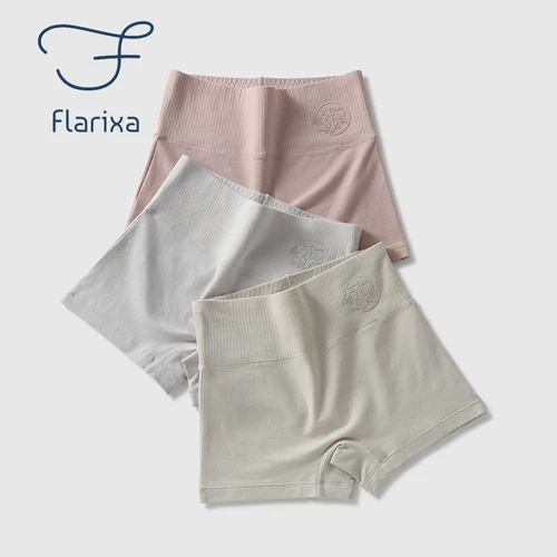 Flarixa 95% 코튼 팬티, 하이 웨이스트 심리스 여성 안전 반바지, 복서 스커트 아래 배 제어 바지 셰이퍼 속옷 5