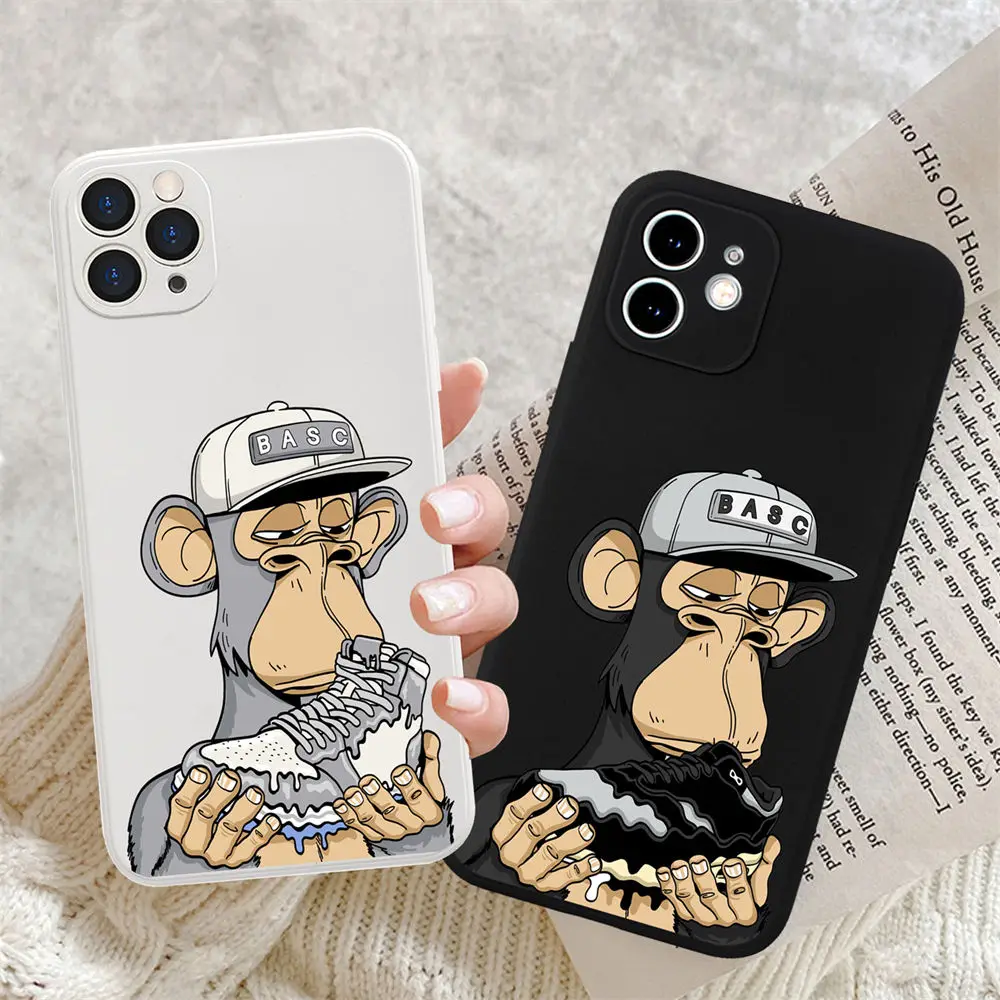 For iPhone 14 Pro Max Sports brand shoe NFT Ape Club head portrait Phone Case For iPhone 12 11 13 Pro Max XS XR 7 8Plus SE Cover
