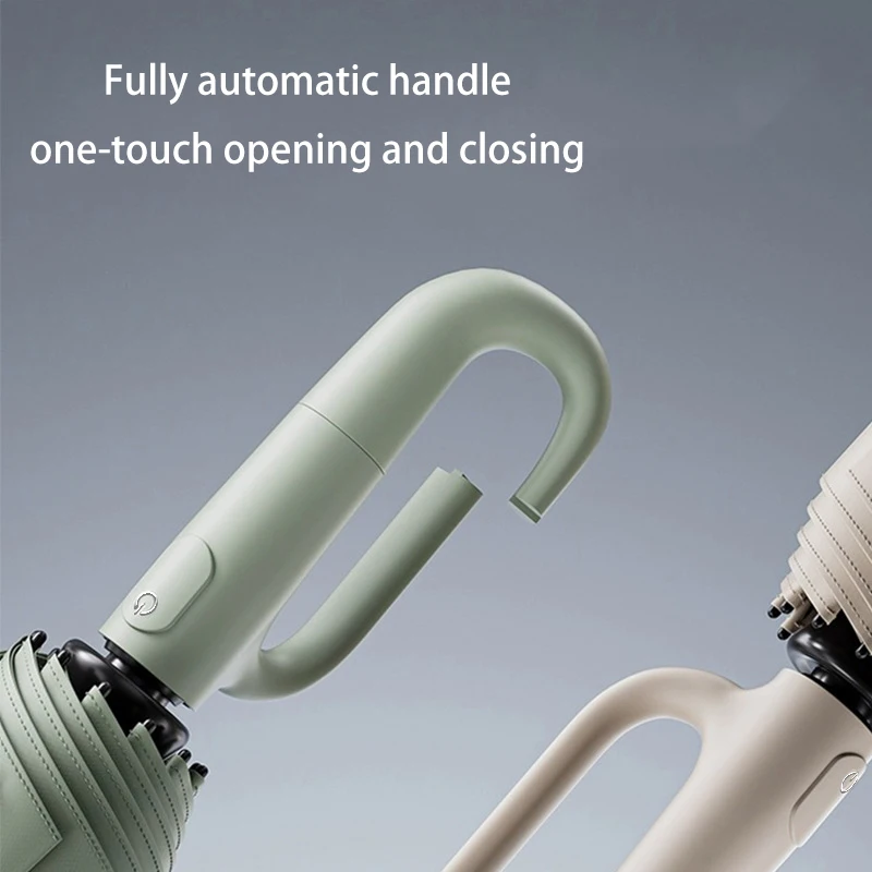 Ombrellone con fibbia completamente automatico per giornate soleggiate e piovose, pieghevole e comodo, antipioggia, antisole e anti-UV._voghion.com