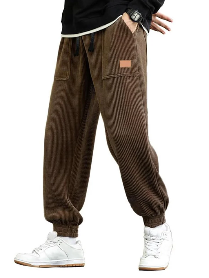 Men's Casual Cargo Pants with Drawstring Waist