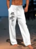 New Coconut Tree Graphic Prints Streetwear Hawaiian Designer Men's Trousers Summer Pants Beach Pants Drawstring Casual Trousers 1