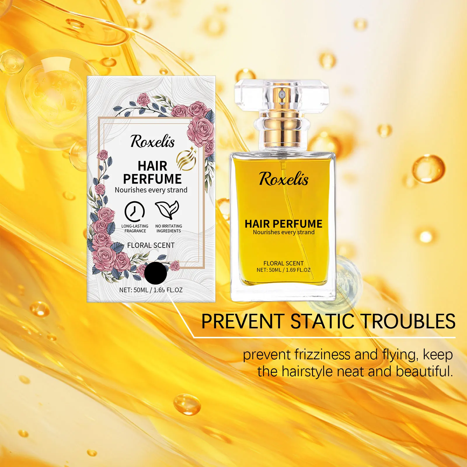 Profumo per capelli floreale 50ml olio nutriente per capelli secchi_voghion.com