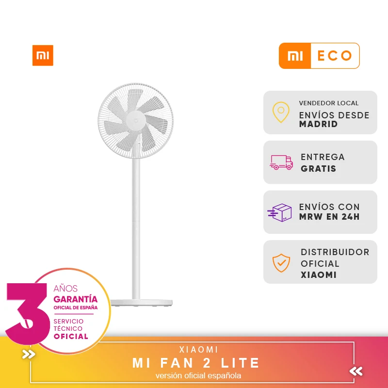 Xiaomi Mi Smart Standing Fan 2 Lite Ventilador De Pie Conexion Para Ios/Android Mi Home Ventiladores Para Casa Garantia Oficial