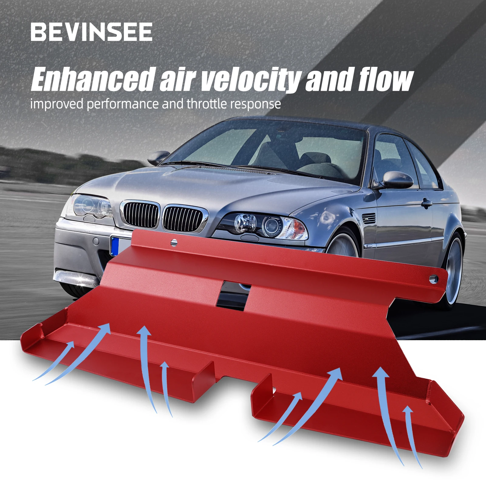 BEVINSEE 베빈시 알루미늄 공기 흡입구 스쿠프 BMW E46 328i 325i 325i 330i 316i 318i 320i 323i 1999-2006용