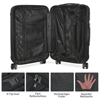 Ensemble de bagages Comanlai 3 pièces, valise rigide en ABS, chariot à main léger avec roulettes 360° °   Roues pivotantes et serrure TSA, noir 5