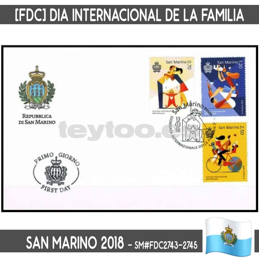 B0940 # San Marino 2018. [Fdc] Giornata Internazionale Della Famiglia (N) Mi #2743-2745