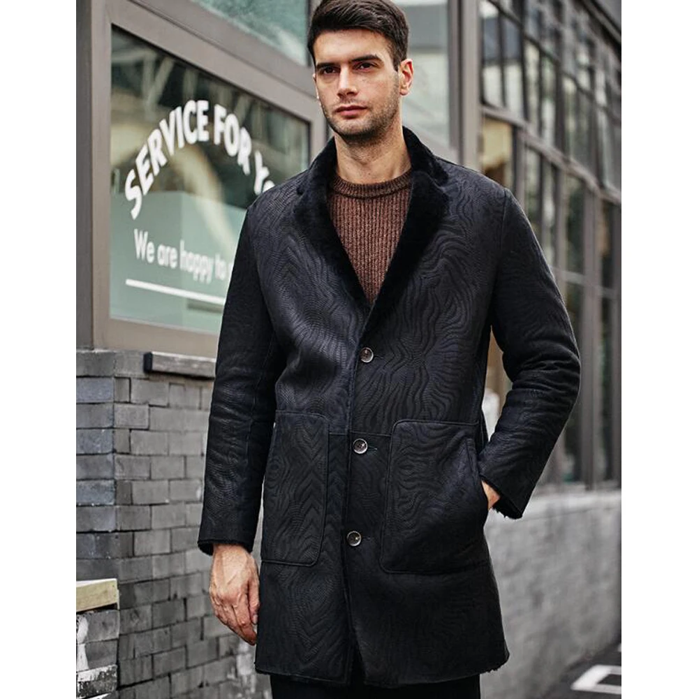 Denny&Dora Men's Shearling Leather Jacket Turkey Imported Merino