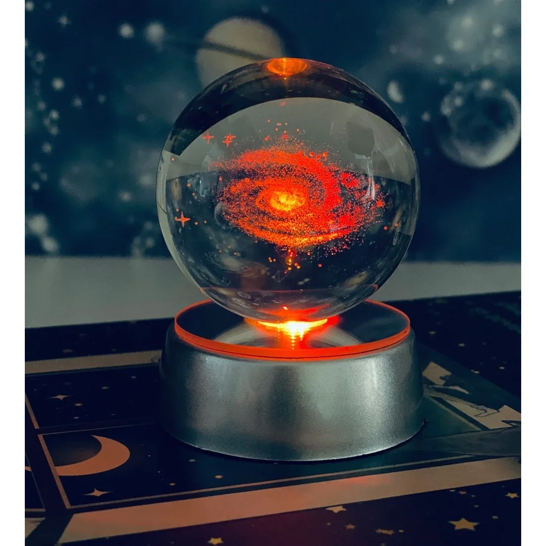 

Milky Way Galaxy Illuminated Glass Sphere