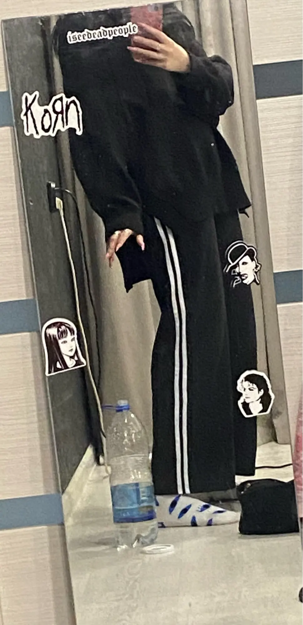 Black Sweatpants Women Autumn Korean Style Fashion  Print Baggy Pant photo review