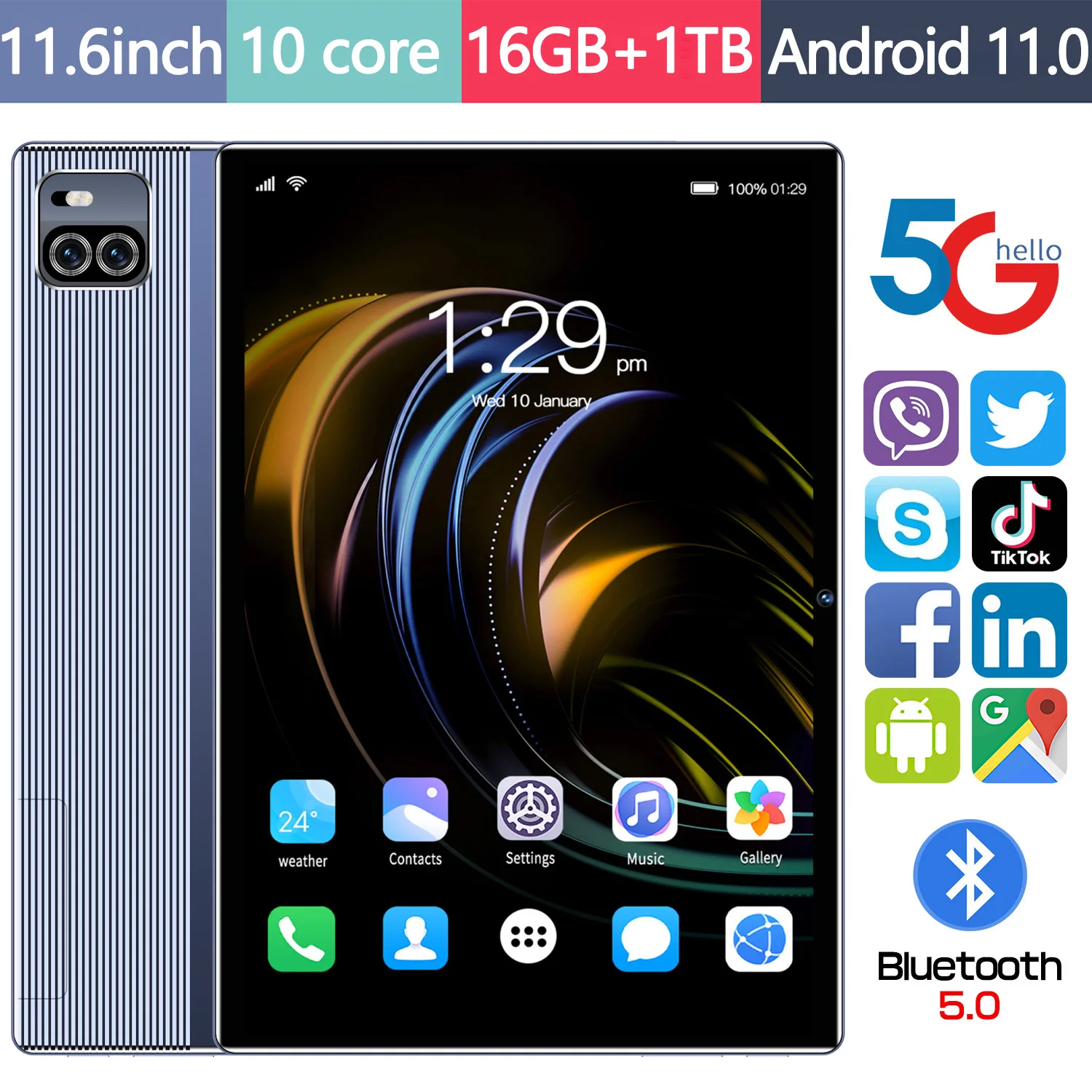 2023 New X101 11.6 inch tablette 16GB RAM 1TB ROM Android 11. 0 Network 8800mAH Tablets 16MP 32MP  Wifi 10 Core tablet