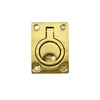 Marine 316 Stainless Steel Brass Plating Hatch Pull Handle with Mounting Screws Round Square Flush Lift Ring for Boat 5