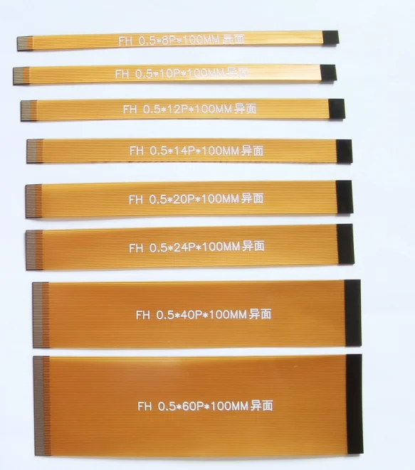 10pcs Pitch 0.5mm flat cable 8/10/12/14/20/24/30/40/50/60pin FPC/FFC flexible cable 0.5mm 100mm length can be FFC FPC