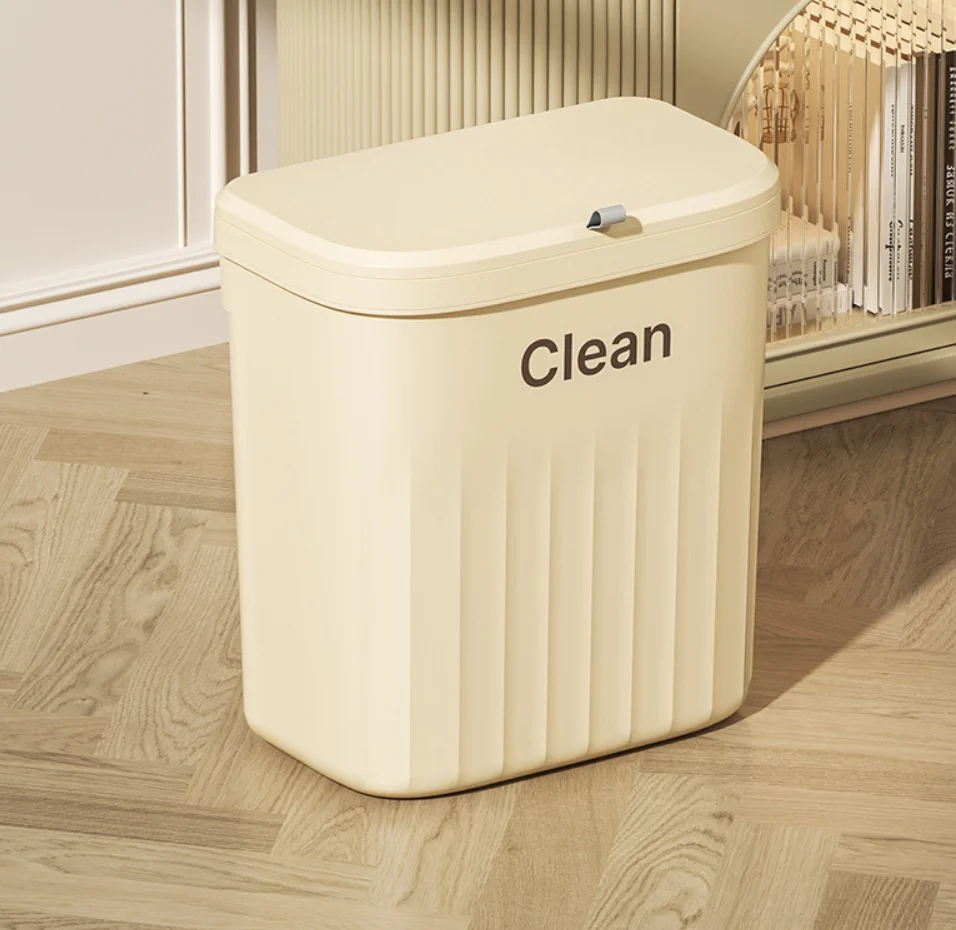 공간 절약형 걸이식 쓰레기통, 뚜껑 없는 8.5L 용량, 주방 및 욕실용 벽/캐비닛 장착형 쓰레기통