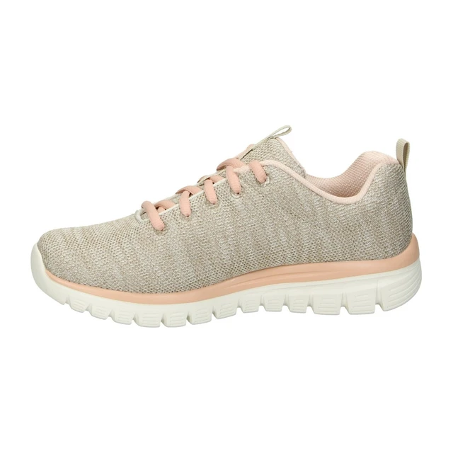 Sports shoes SKECHERS, GRACEFUL-TWISTED FORTUNE, 12614-NTCL, women, WALKING, FITNESS, closure, style and comfort, tensile sole, impact absorption sole -